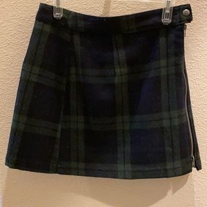 Abercrombie Wool Plaid Mini Skirt - Zipper Detail